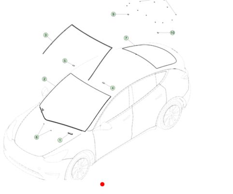 테슬라 모델 Y 정면 표지판 봉인 1499060-00-B 검은색 EPDM